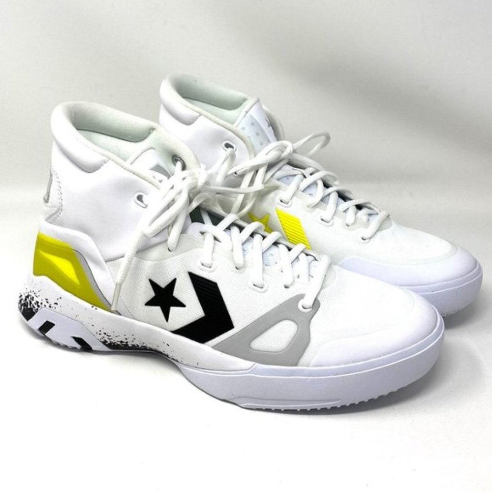 💖MEGA SALE💖Converse Men's 169512C G4   White Black Lemon Venom Mesh Leather